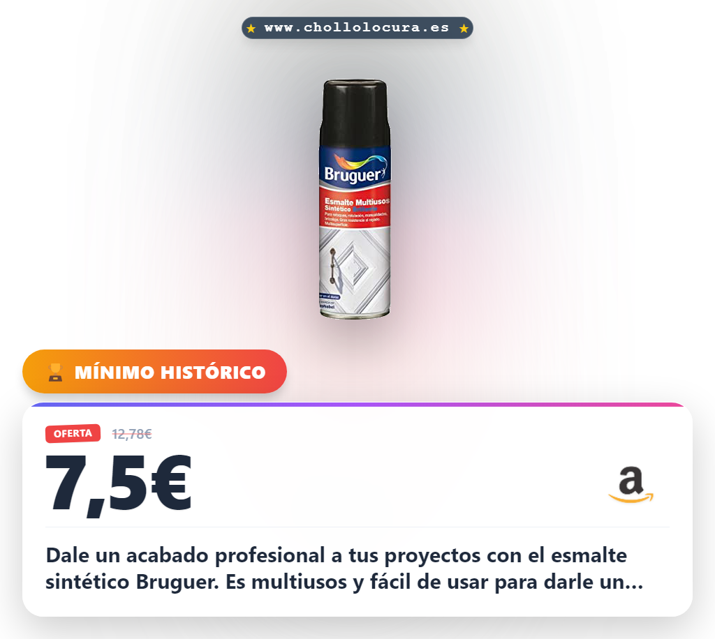 Aprovecha el Esmalte sintético Bruguer 5197989 Spray Multiusos Negro para acabados profesionales