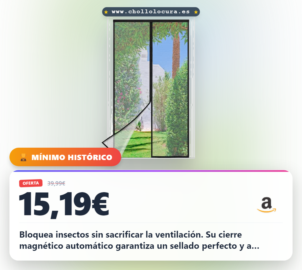 Aprovecha esta mosquitera magnética con cierre automático para mantener fuera insectos al mejor precio