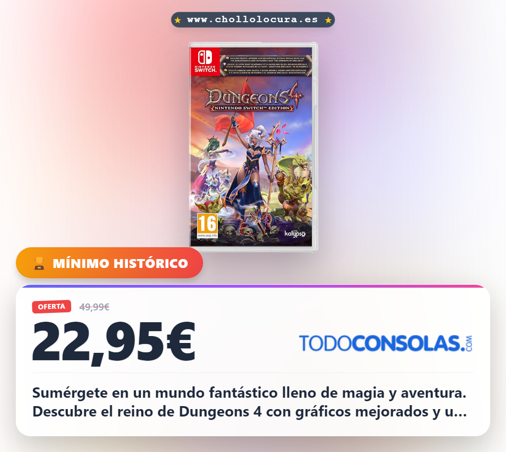 Aprovecha Dungeons 4 Deluxe Edition para Nintendo Switch y descubre un mundo fantástico de aventura