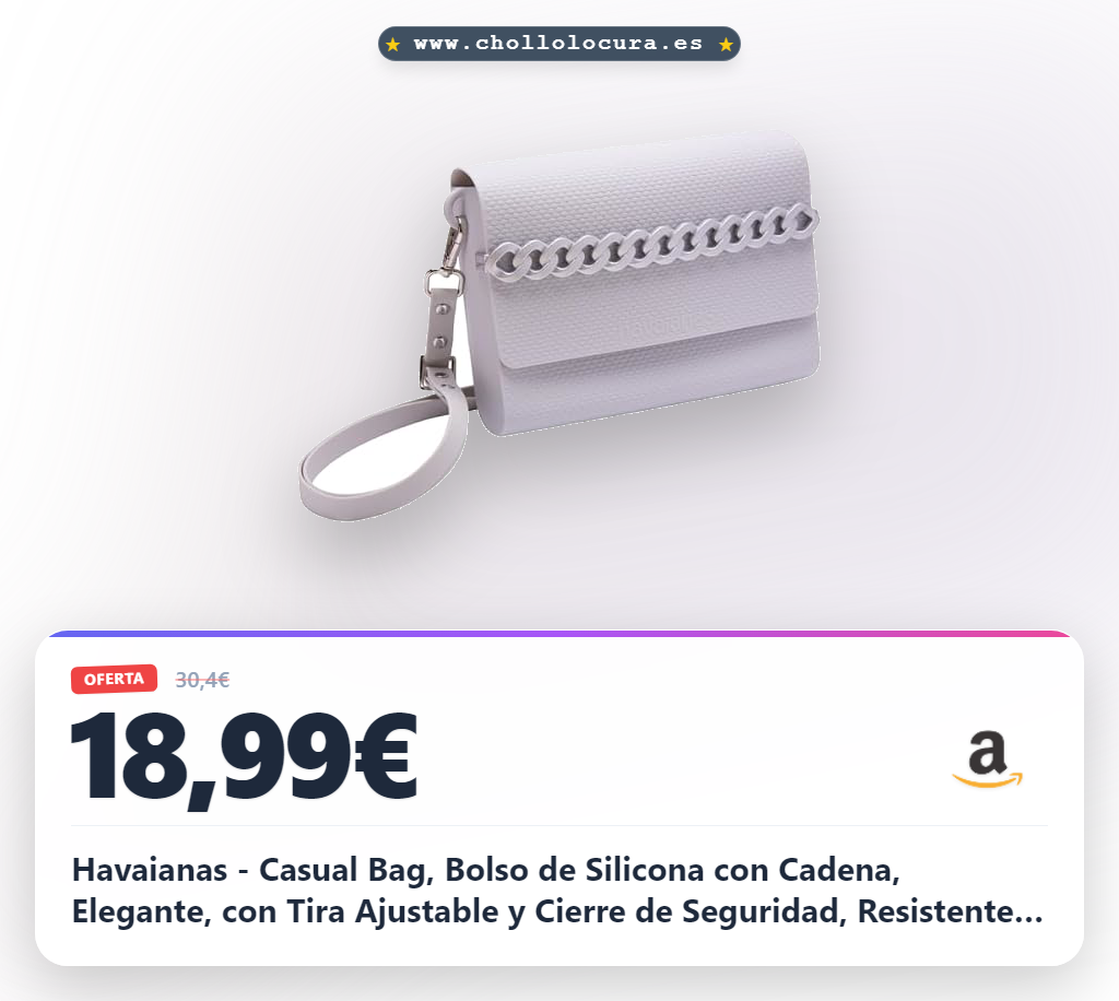 Obtén el Bolso Casual Havaianas de Silicona con cadena y cierre seguro en oferta histórica