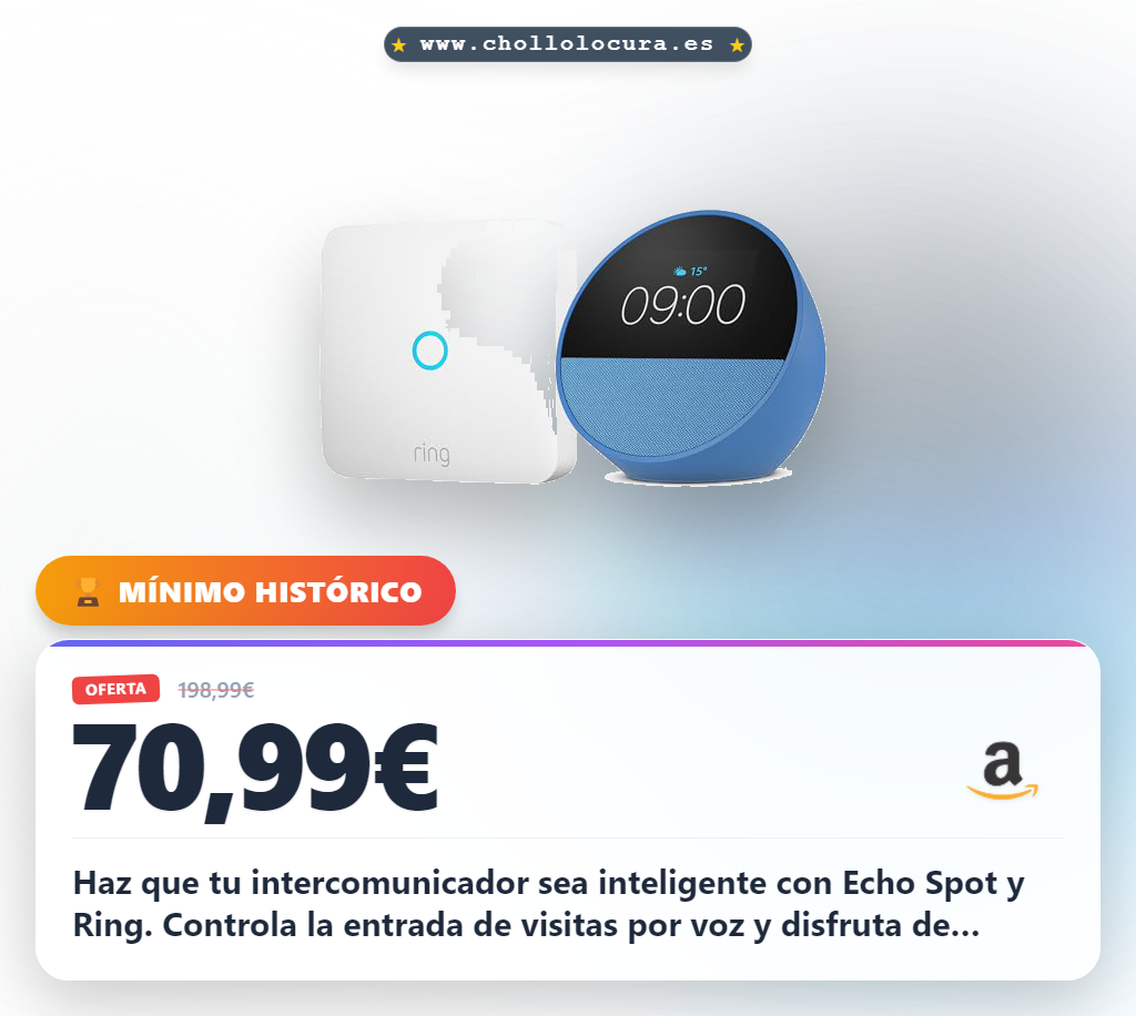 Consigue el Echo Spot y Ring Intercom Audio con Alexa para un hogar inteligente en oferta