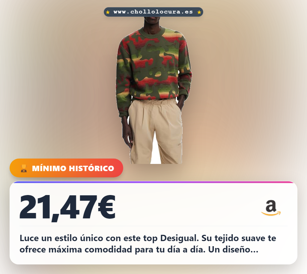 Consigue la camisa Desigual Man Top en color Kaki talla L al mejor precio de oferta