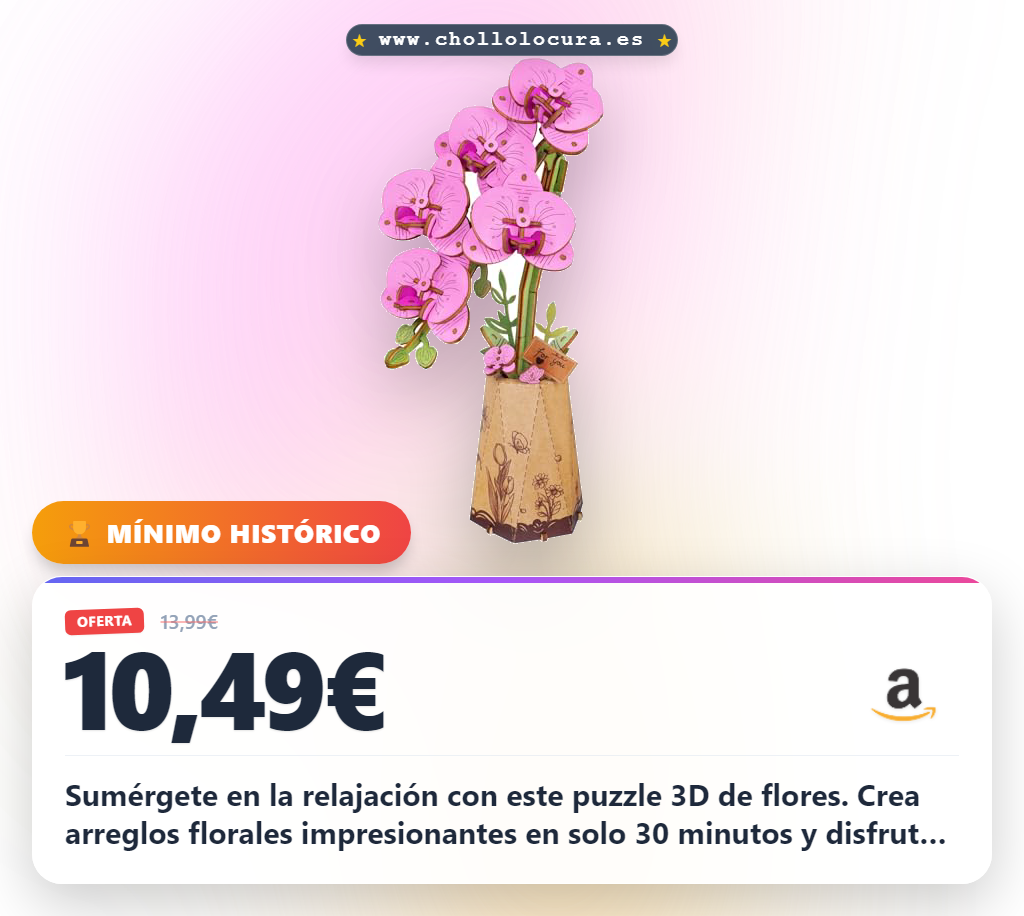 Aprovecha el puzzle 3D de flores de madera para regalos de San Valentín y cumpleaños al mejor precio en oferta