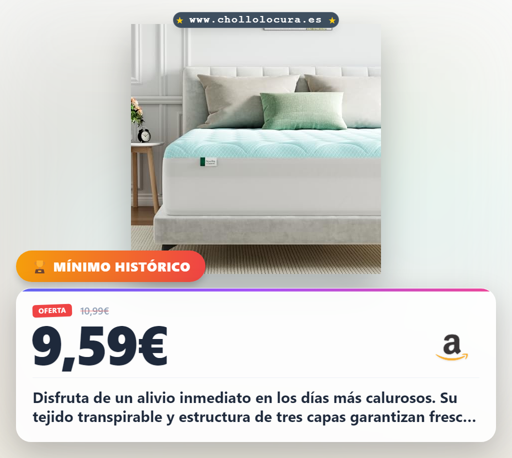 Aprovecha el sobrecolchón Novilla 135x190cm refrescante con refrigeración en dos fases y tejido suave para un descanso reparador