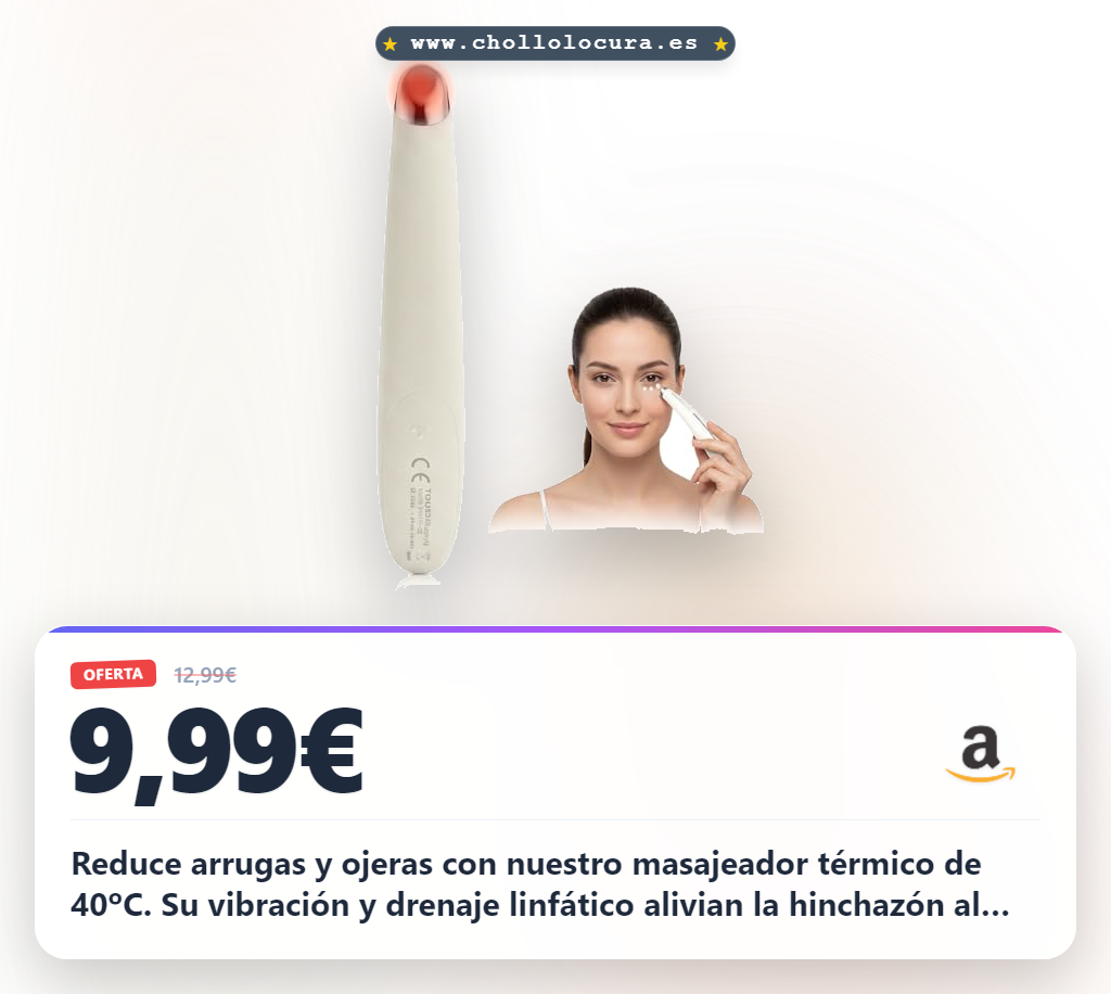 Consigue el masajeador de ojos térmico de 40ºC para antiarrugas y ojeras a precio de chollo