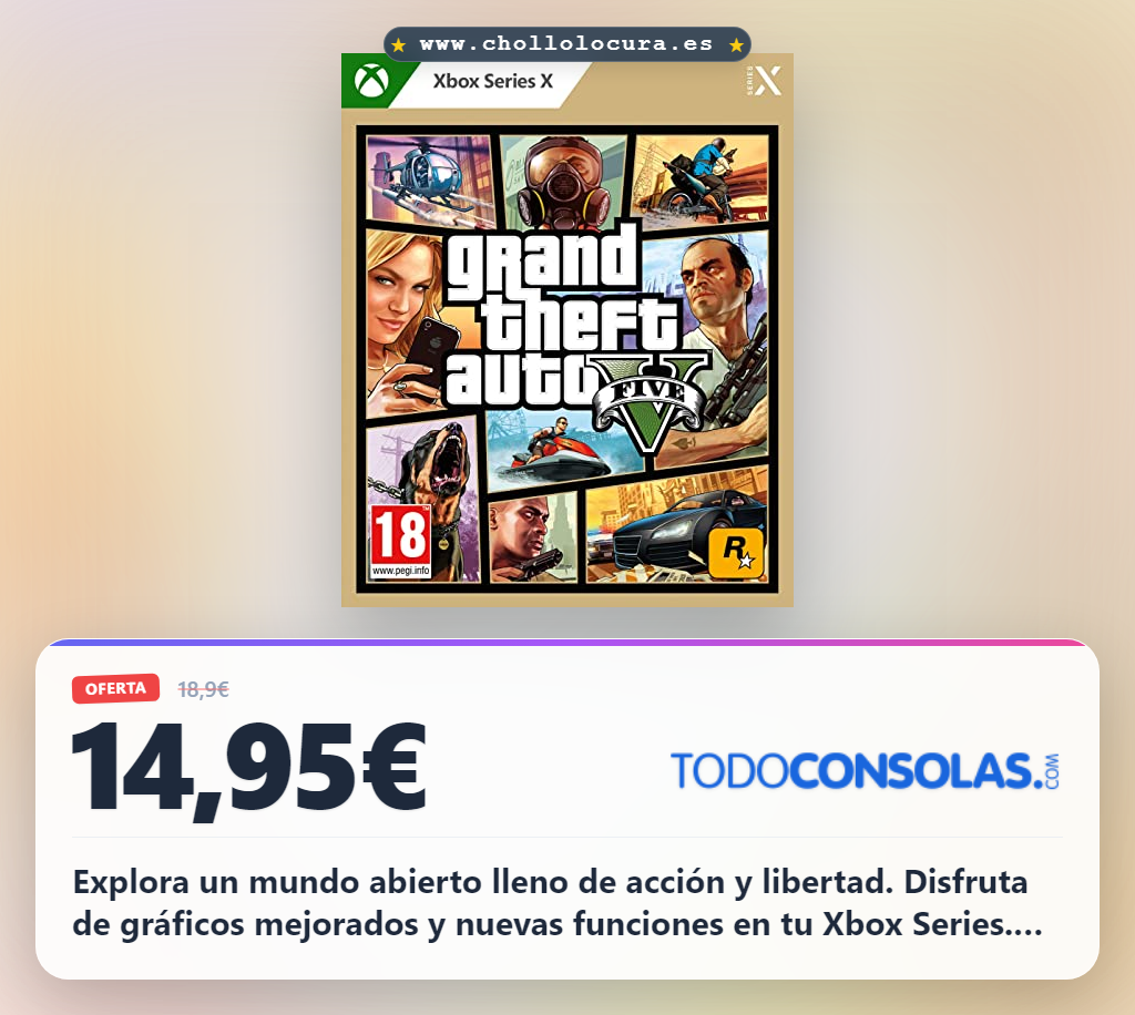 Aprovecha Grand Theft Auto V en Xbox Series: explora un mundo abierto de acción y crimen con gráficos mejorados