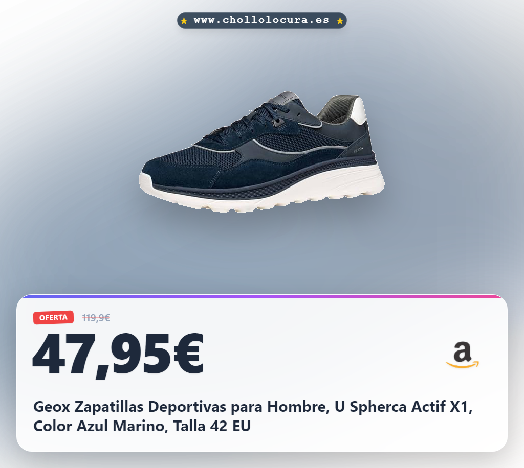 Geox Zapatillas Deportivas para Hombre, U Spherca Actif X1, Color Azul Marino, Talla 42 EU