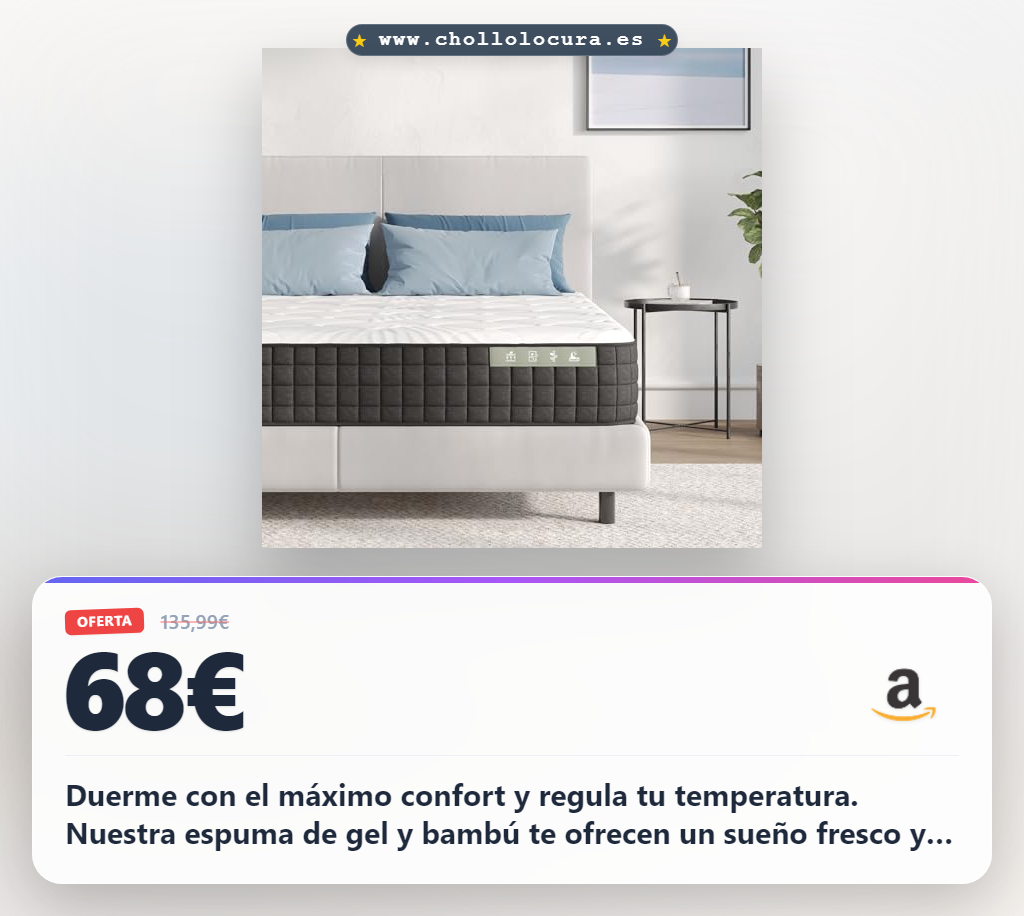 Aprovecha este colchón Avenco de espuma de 7 zonas reversible y transpirable con bambú al mejor precio