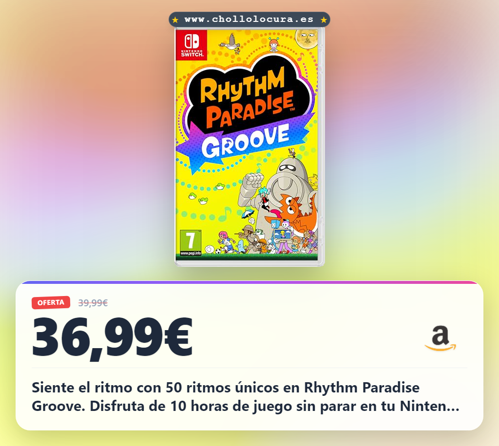 Aprovecha Rhythm Paradise Groove para Nintendo Switch con 50 ritmos únicos y batería de 10 horas en oferta
