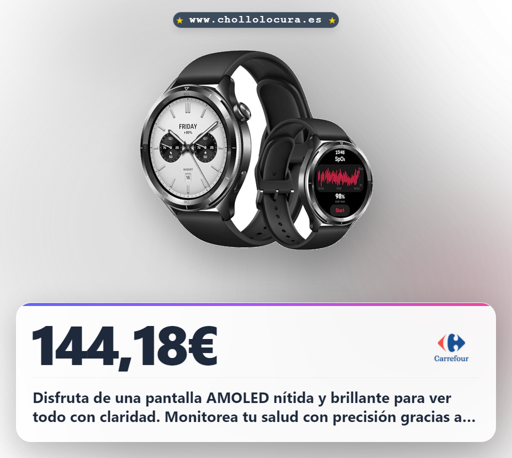 Consigue el Xiaomi Watch S4 con pantalla AMOLED y seguimiento de salud avanzado al mejor precio