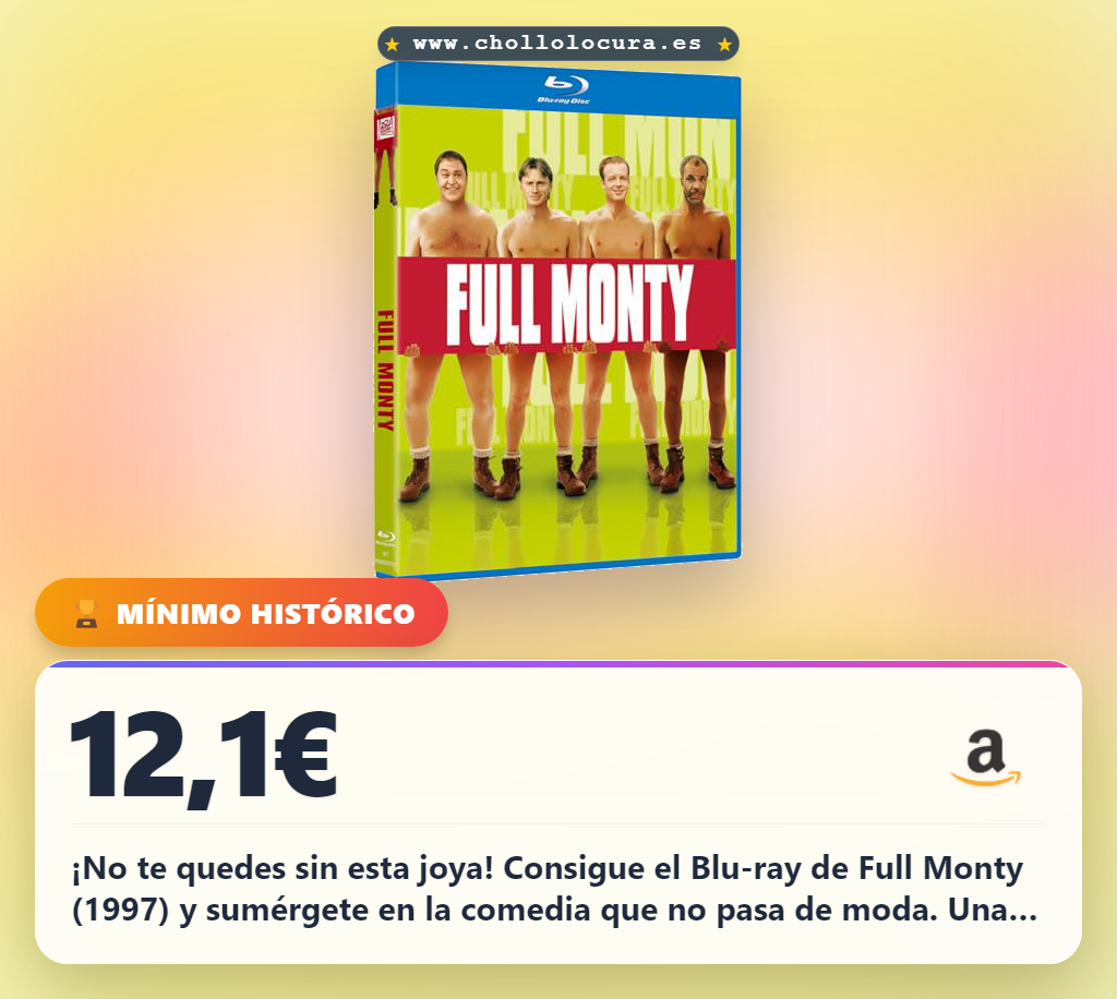 Disfruta Full Monty (1997) en Blu-ray. Esta comedia inolvidable es imprescindible para tu colección al mejor precio.
