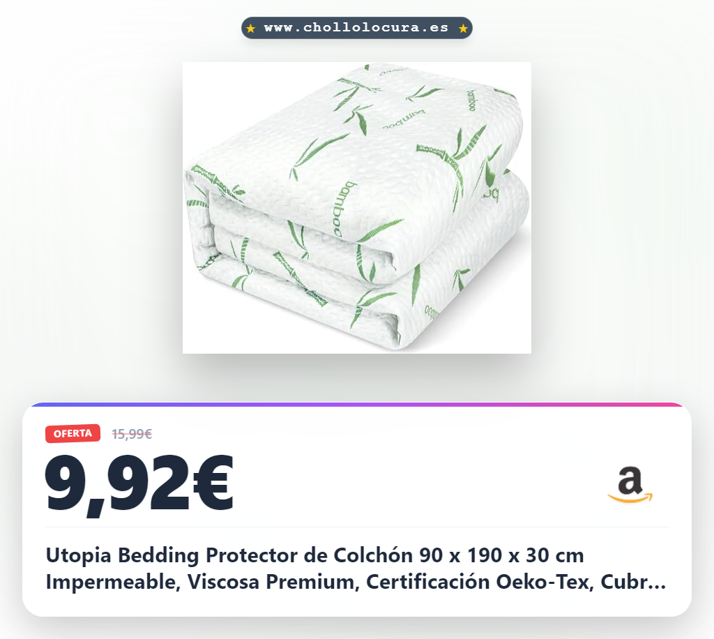 Utopia Bedding Protector de Colchón 90 x 190 x 30 cm Impermeable, Viscosa Premium, Certificación Oeko-Tex, Cubre Colchón Transpirable, Elástico En Todo