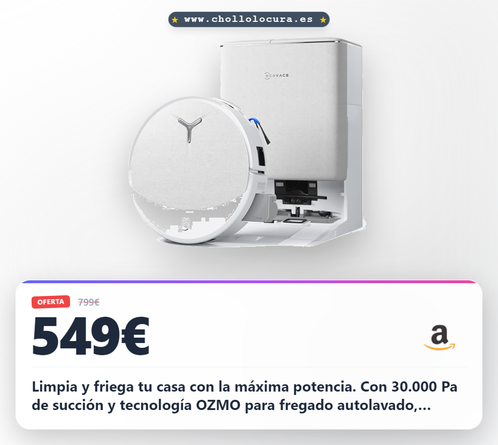 Consigue el robot aspirador ECOVACS DEEBOT T90 Pro Omni con fregado y mopa a precio de chollo
