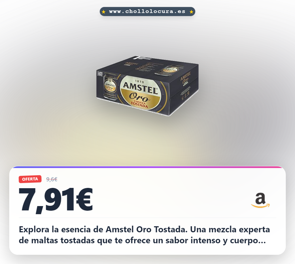 Aprovecha la auténtica Amstel Oro Tostada 100% malta en pack de latas con sabor intenso
