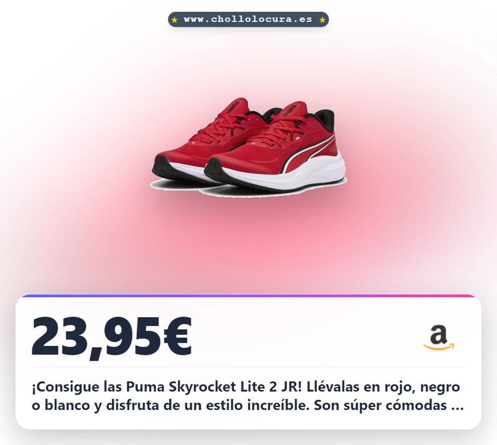 Consigue las zapatillas Puma Skyrocket Lite 2 JR para niños con materiales reciclados al mejor precio de oferta