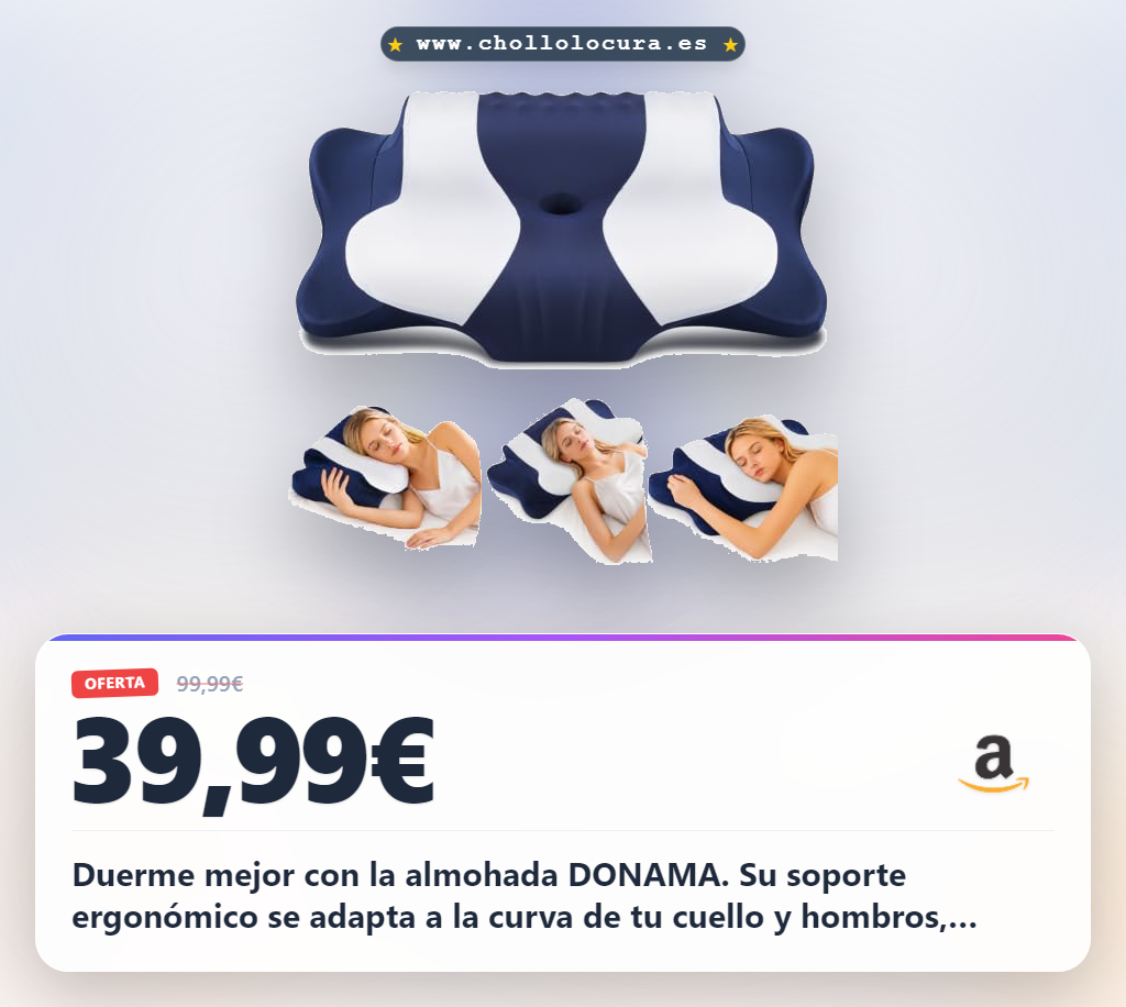 Aprovecha esta almohada cervical Memory Foam DONAMA Mariposa para dormir con soporte ergonómico y 2 alturas en oferta