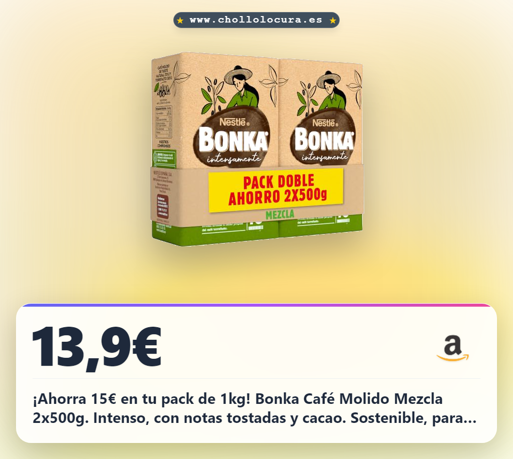 Bonka Café Molido Mezcla 2 x 500 g Pack Ahorro