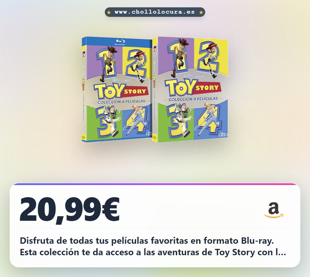 Encuentra la colección Toy Story Pack 4 en Blu-ray con un chollo de oferta y disfruta tus películas favoritas