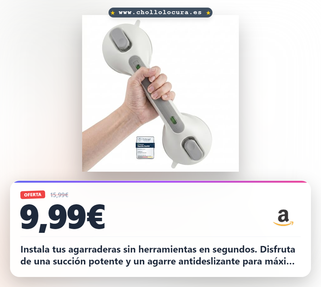 Aprovecha agarraderas baño ventosas con soporte 120kg y fácil instalación al mejor precio del hogar