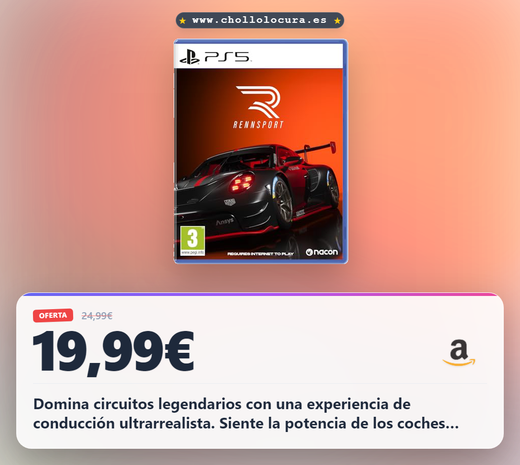 Aprovecha Nacon Rennsport para PS5. Domina circuitos legendarios y vive la pasión de las carreras con física ultrarrealista