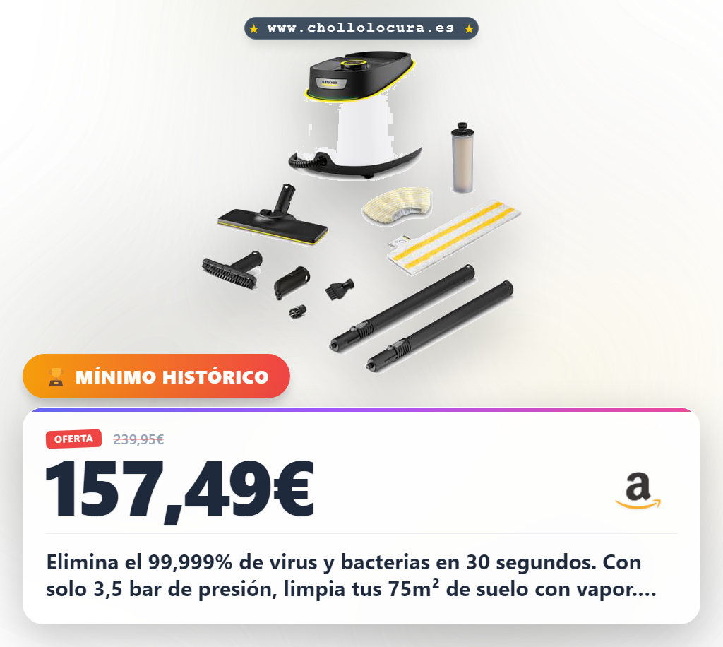 Aprovecha la limpiadora de vapor Kärcher SC 3 Deluxe y elimina el 99999% de virus en solo 30 segundos
