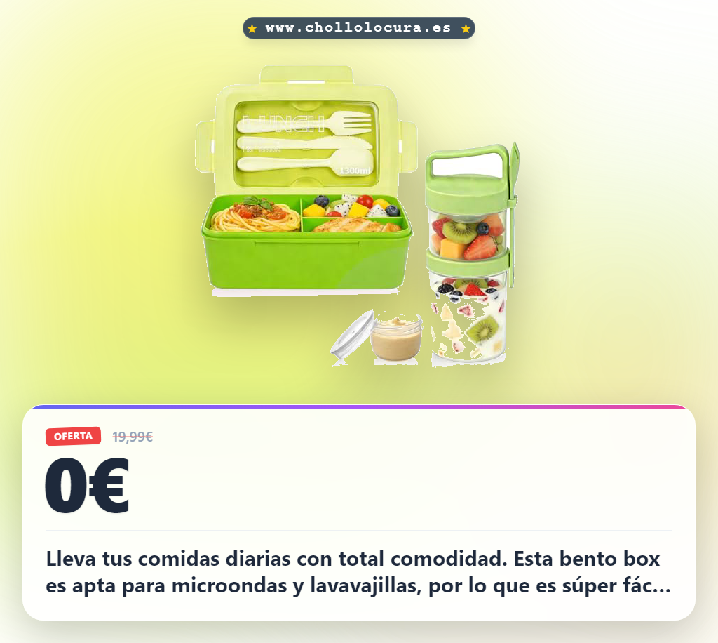 Consigue el set de fiambreras Mulaibdin Bento Box 1300ml con microondas y compartimentos para trabajo y escuela.