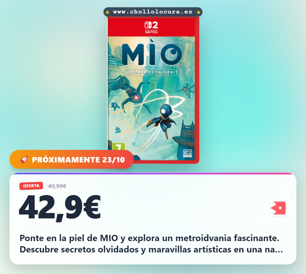 Aprovecha MIO: Memories in Orbit Metroidvania para Nintendo Switch 2 en oferta histórica