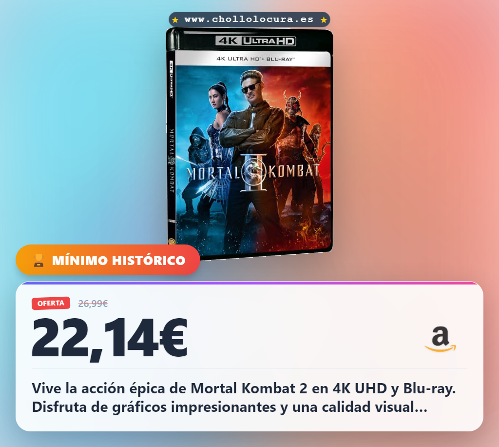 Consigue Mortal Kombat 2 en 4K UHD y Blu-ray para disfrutar la acción épica al mejor precio