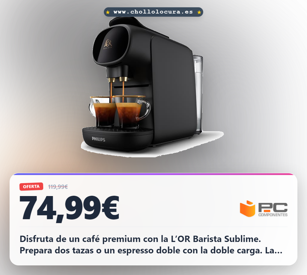 Aprovecha la cafetera Philips L'OR Barista. Disfruta de café premium y reconocimiento automático de cápsulas.