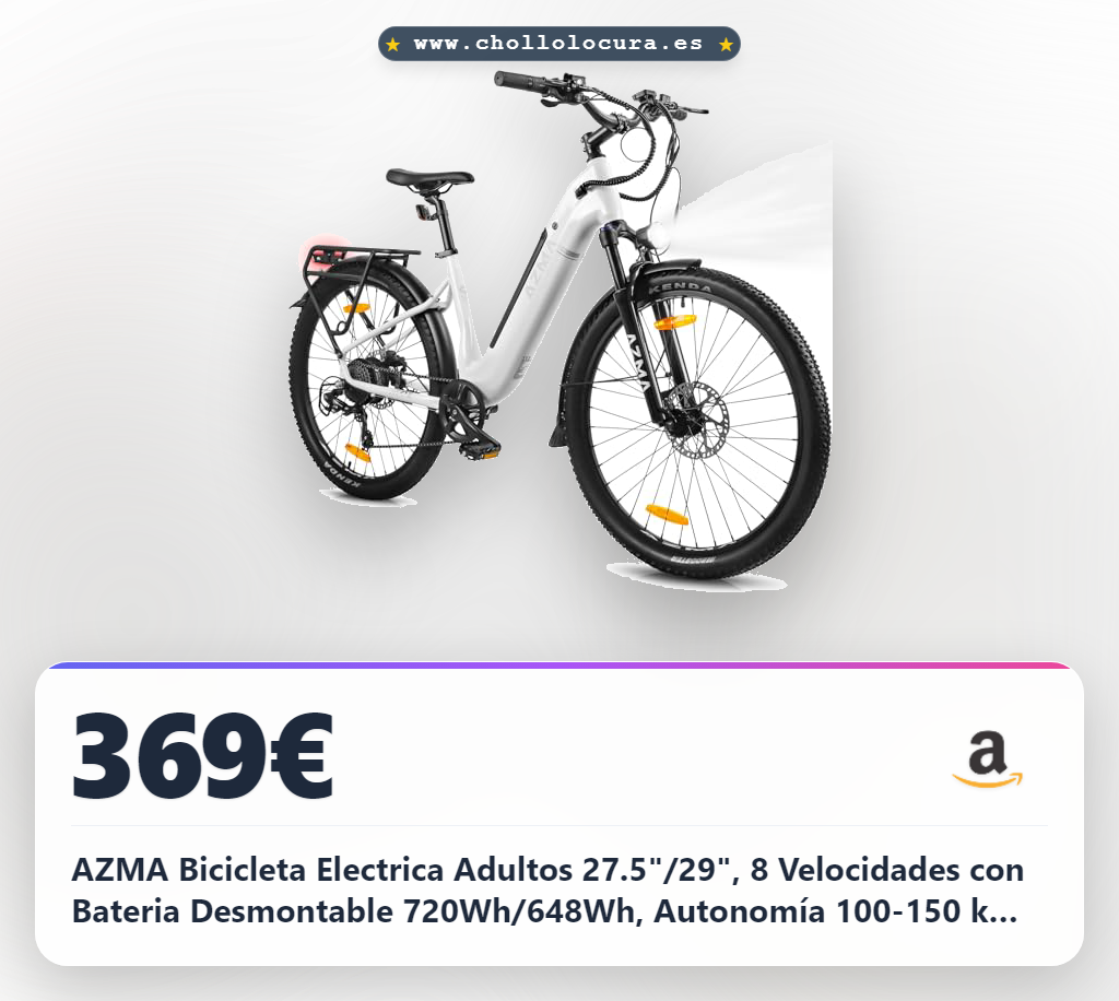 AZMA Bicicleta Electrica Adultos 27.5"/29", 8 Velocidades con Bateria Desmontable 720Wh/648Wh, Autonomía 100-150 km – Ebike para Montaña y Urbanos (a1-Blanco)