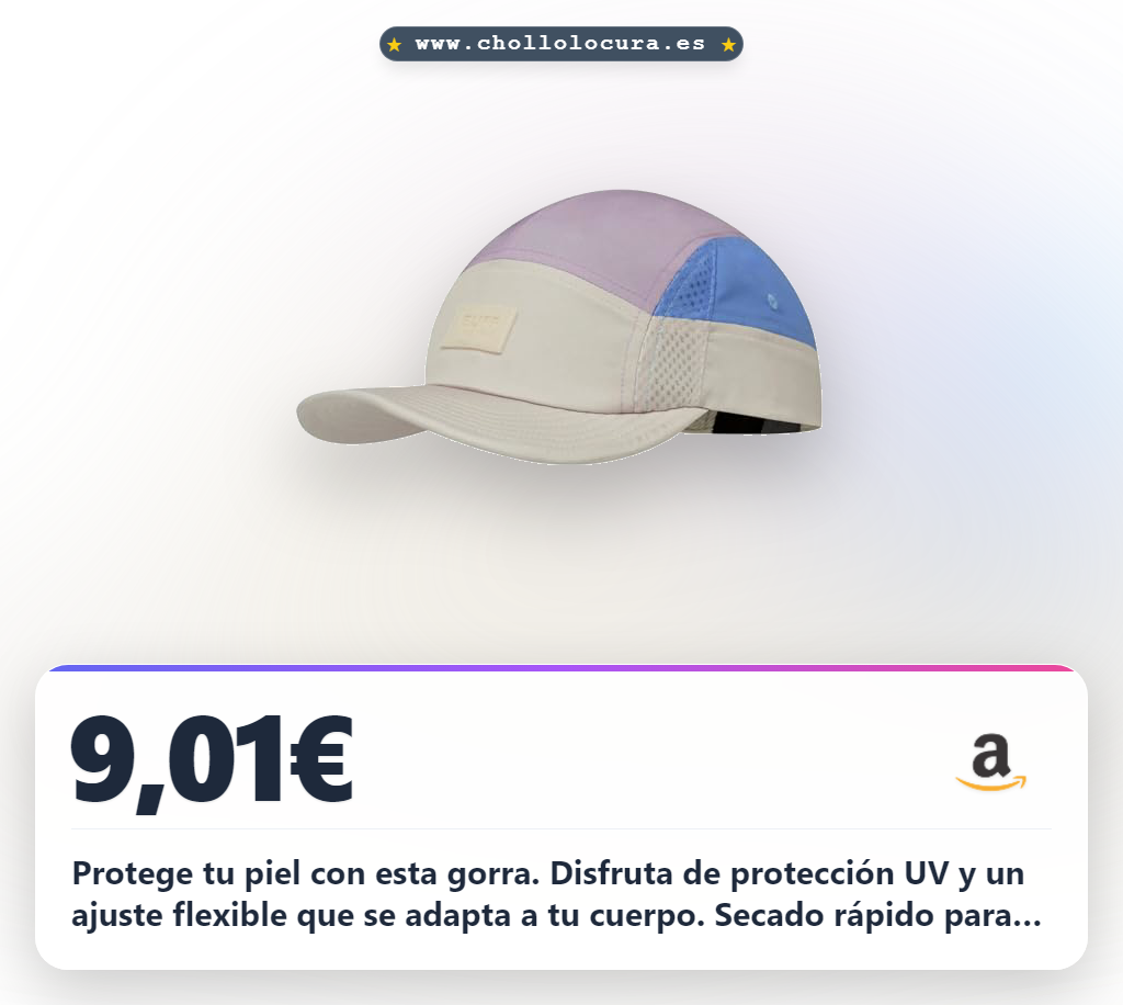 Consigue la Buff Gorra 5 Panel Go unisex para running y deporte con protección UV al mejor precio del año en oferta histórica.