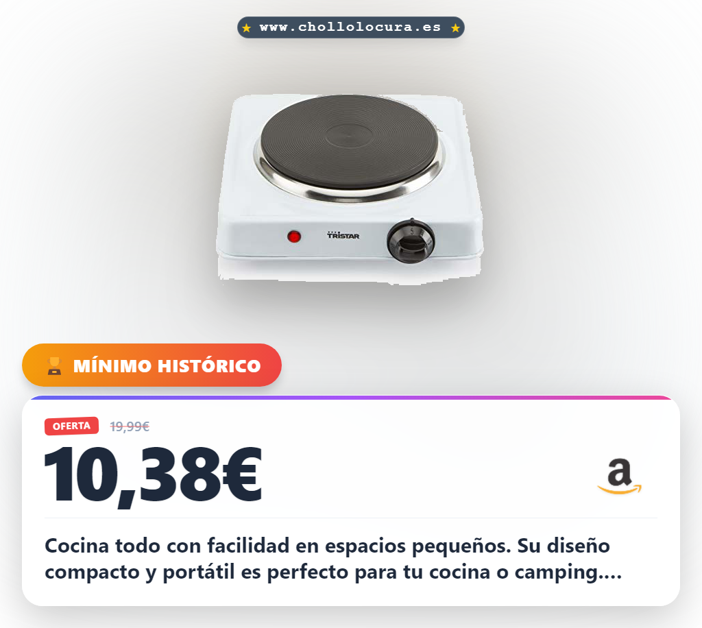 Aprovecha este hornillo eléctrico 1000W de 5 niveles para cocinar en tu cocina o camping al mejor precio