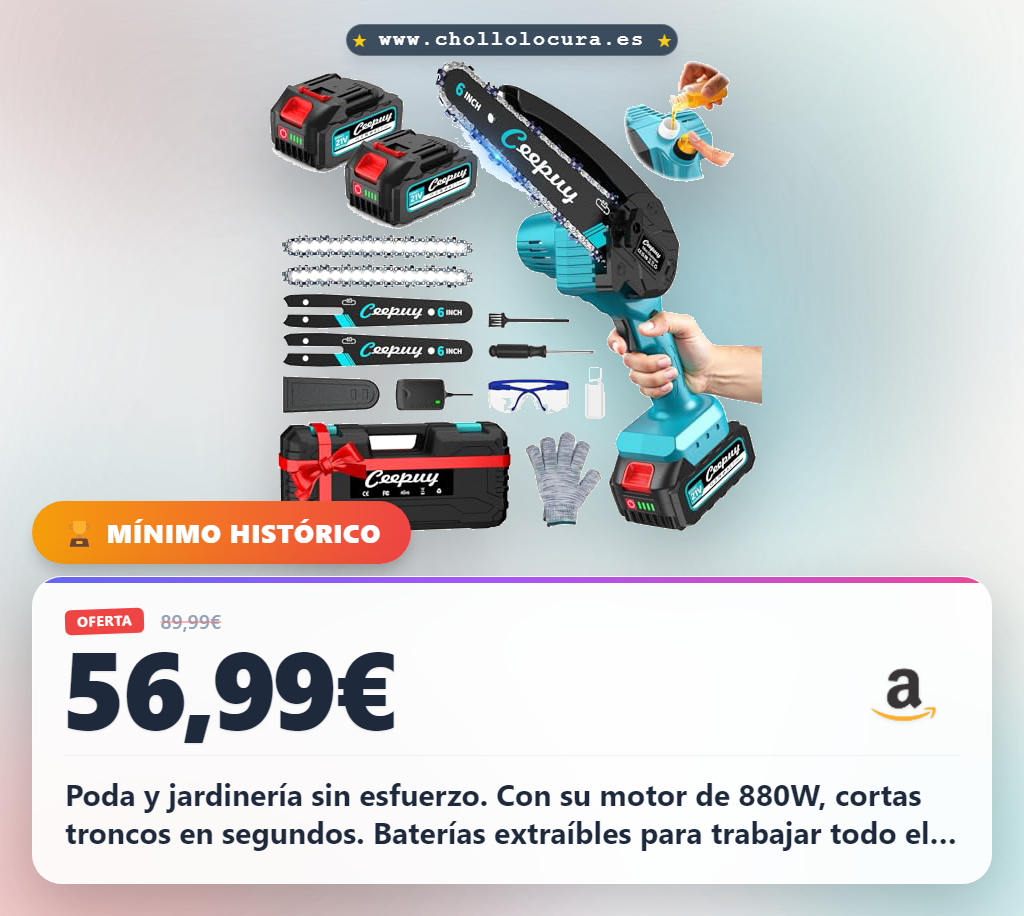 Consigue mini motosierra inalámbrica 6 pulgadas con batería de 4000mAh para podar jardín al mejor precio