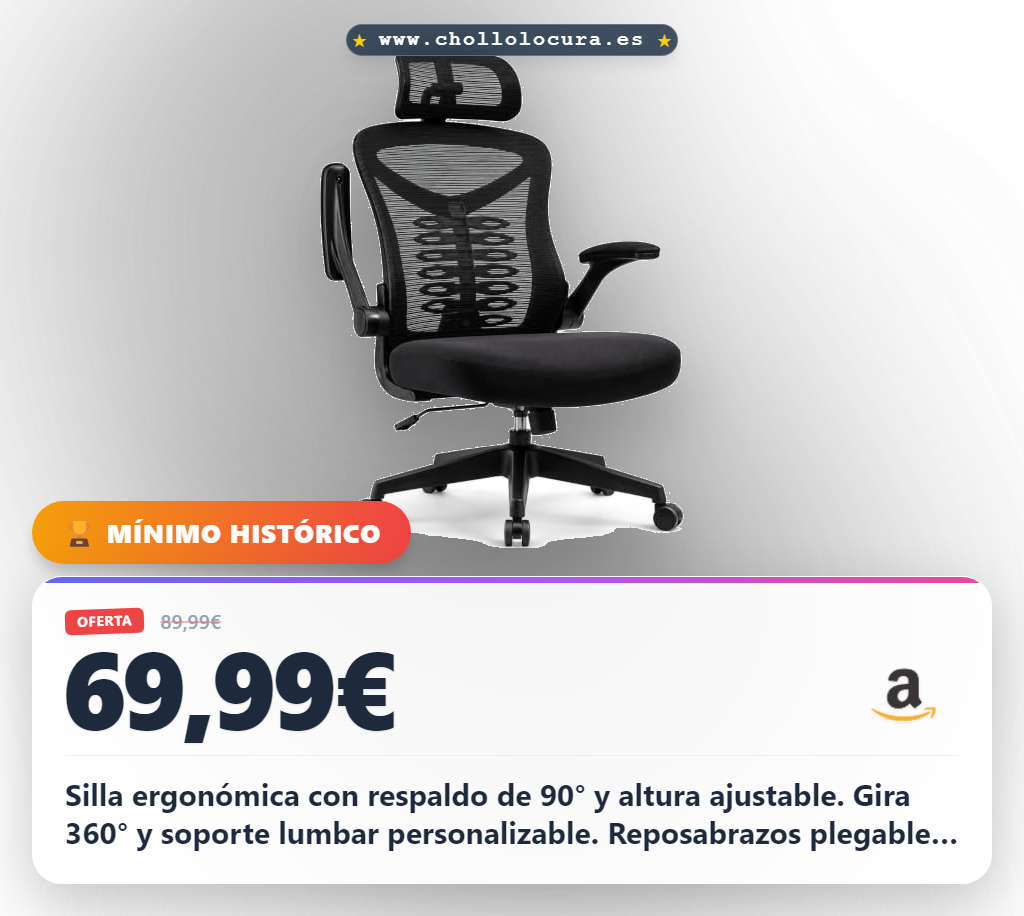 ¡Deja de sufrir! Consigue la silla ergonómica que cuida tu espalda con soporte lumbar ajustable. Gira 360° y disfruta de un diseño transpirable. ¡Tu comodidad garantizada con 1 año de servicio!