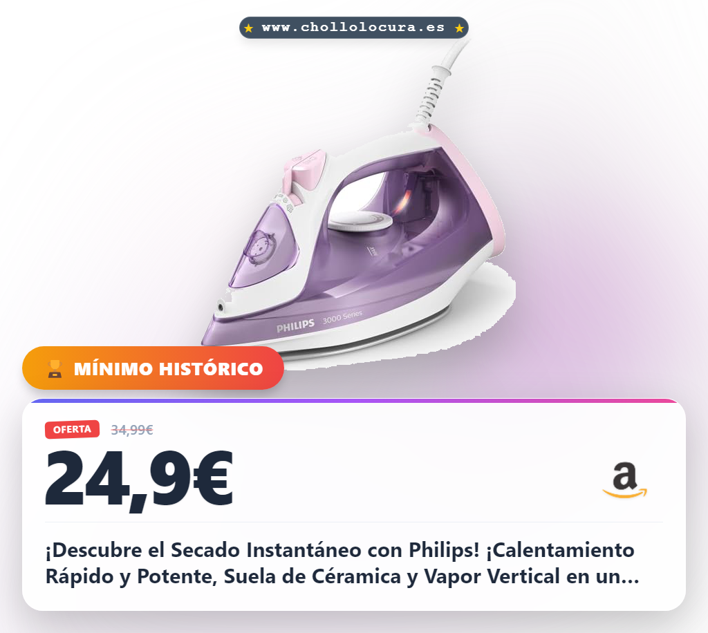 Philips Plancha de vapor 3000 Series DST3010, potencia y eficiencia en un solo producto