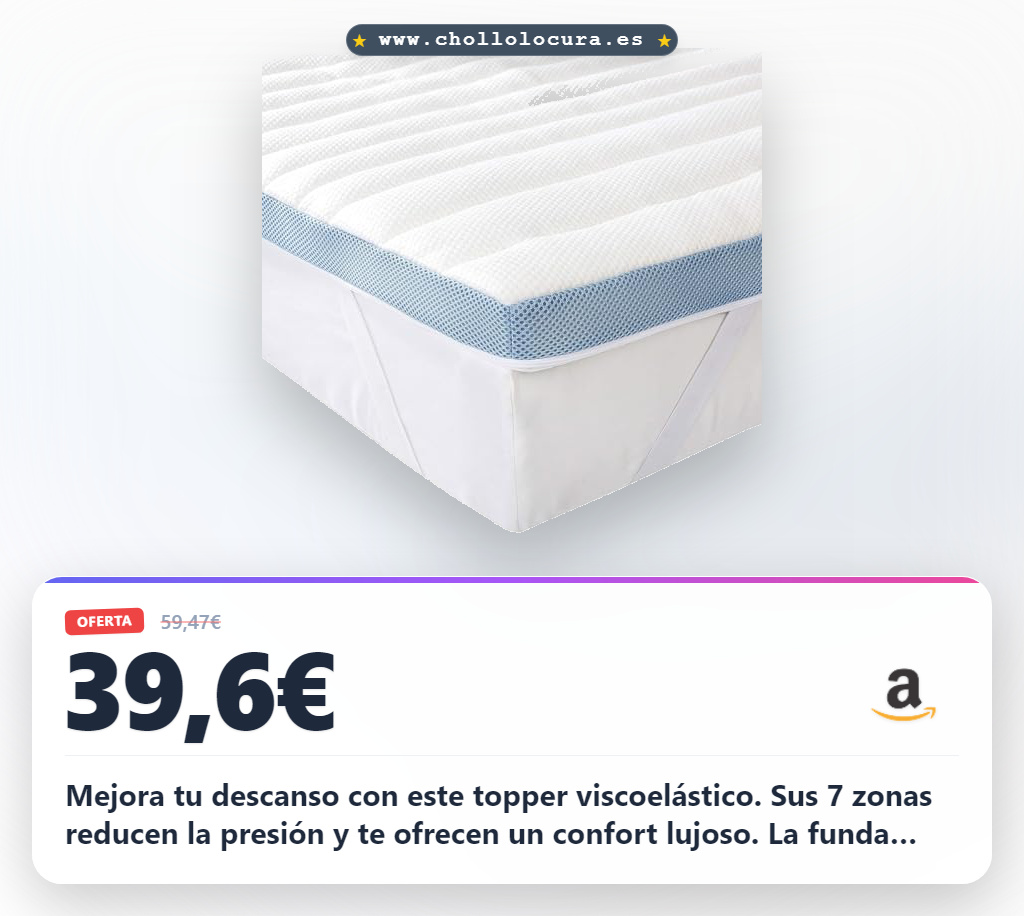 Aprovecha el colchón de espuma viscoelástica Amazon Basics con 7 zonas de confort al mejor precio