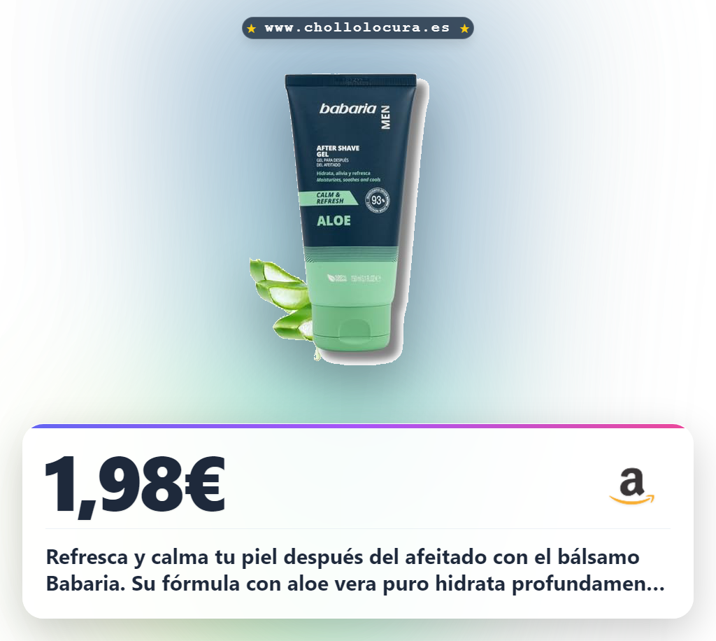 Consigue After Shave Babaria con Aloe Vera para hombres y piel suave en oferta