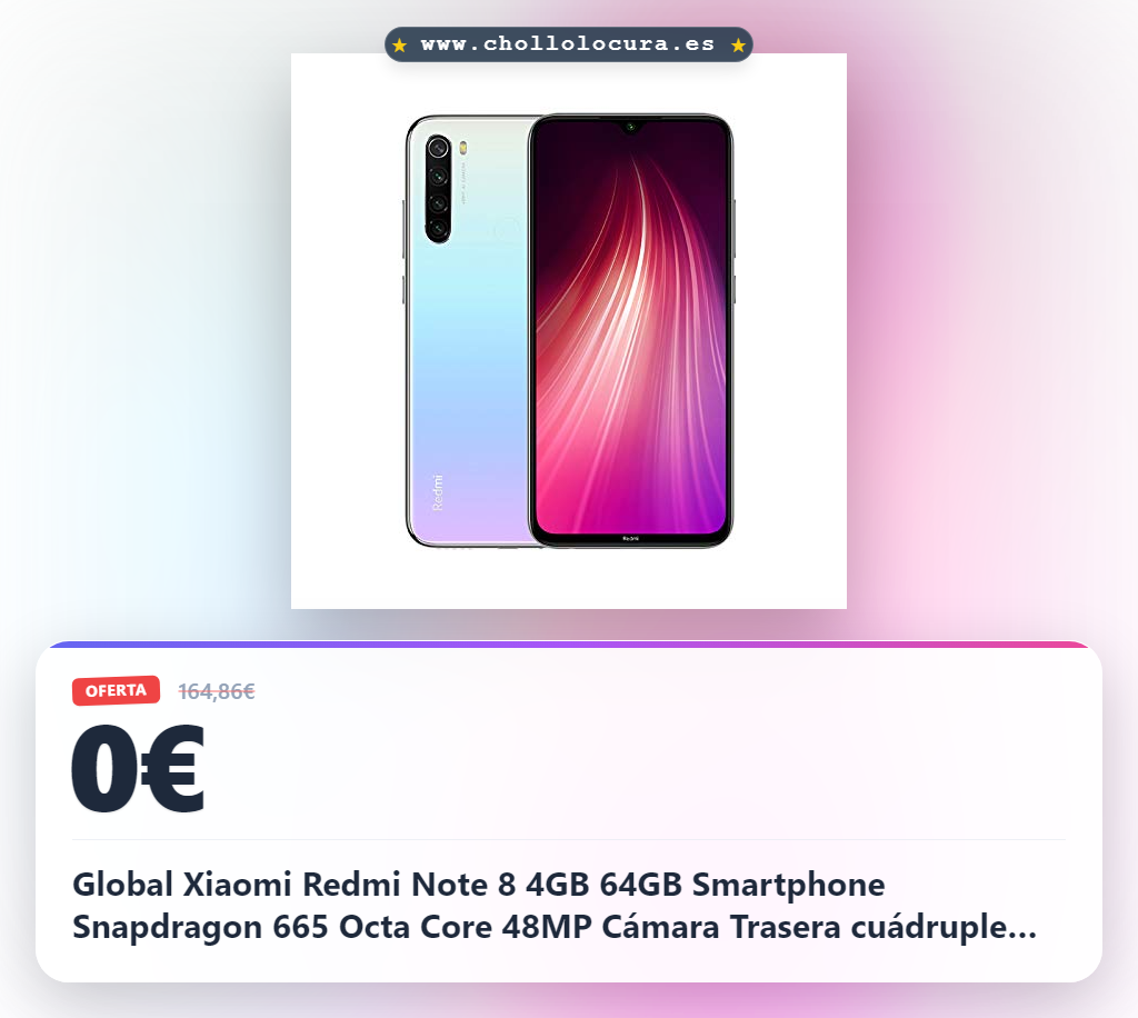Global Xiaomi Redmi Note 8 4GB 64GB Smartphone Snapdragon 665 Octa Core 48MP Cámara Trasera cuádruple 6.3" 4000mAh 18W Cargador rápido【Versión Europea】 Blanco