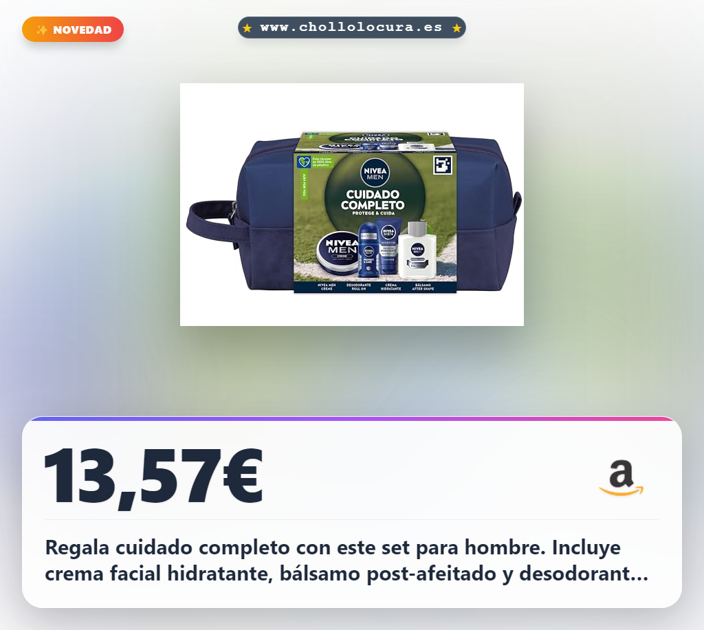 Consigue el neceser de regalo NIVEA MEN con crema facial y desodorante al mejor precio