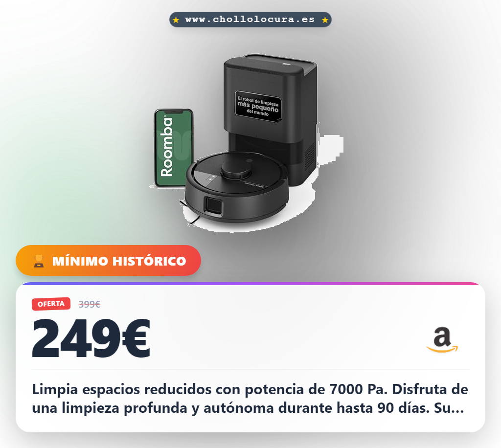 Consigue el Roomba Mini con Base AutoEmpty y navegación LiDAR para espacios reducidos al mejor precio