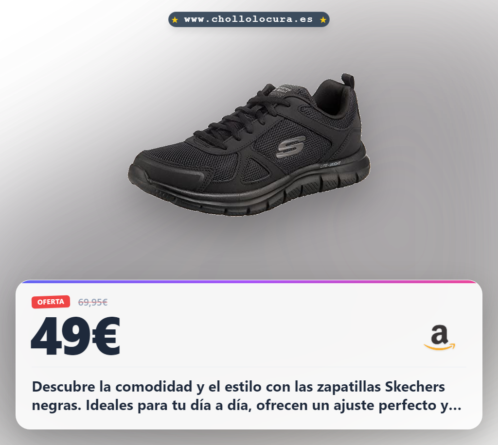 Aprovecha estas zapatillas Skechers 52631-BBK para hombre en oferta exclusiva y cómodas