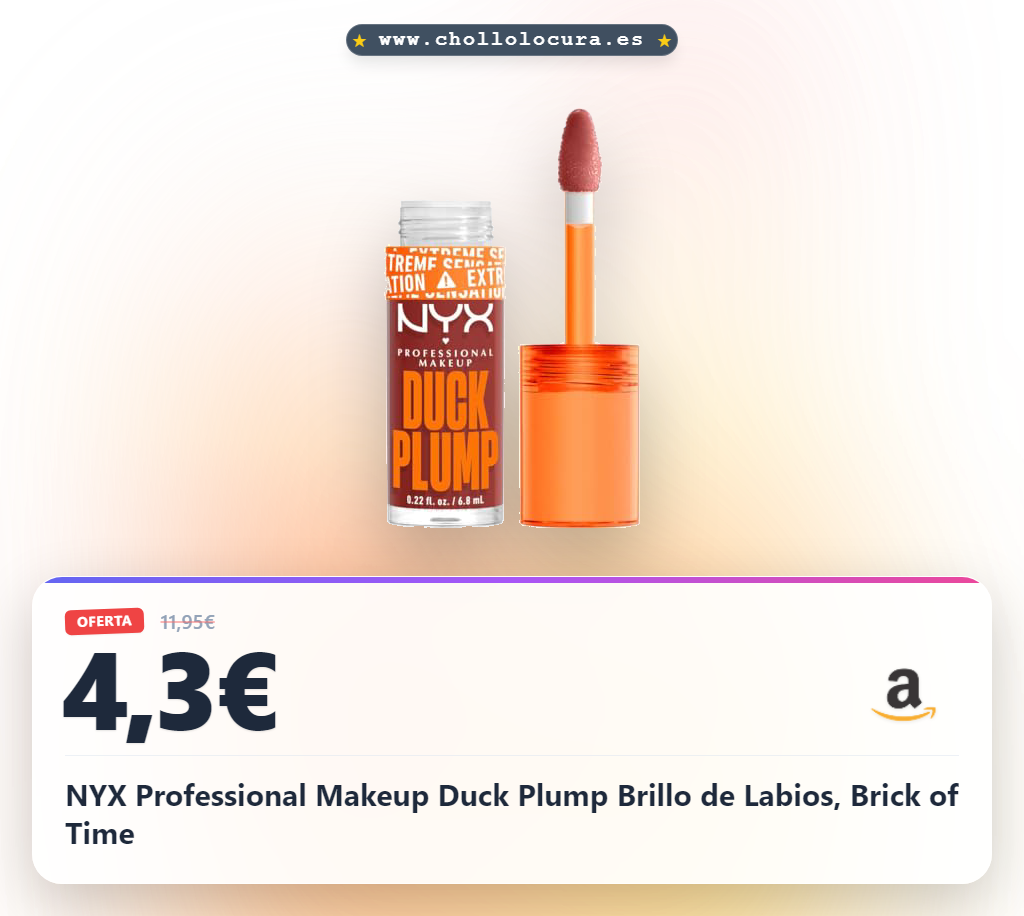 NYX Professional Makeup Duck Plump Brillo de Labios, Brick of Time