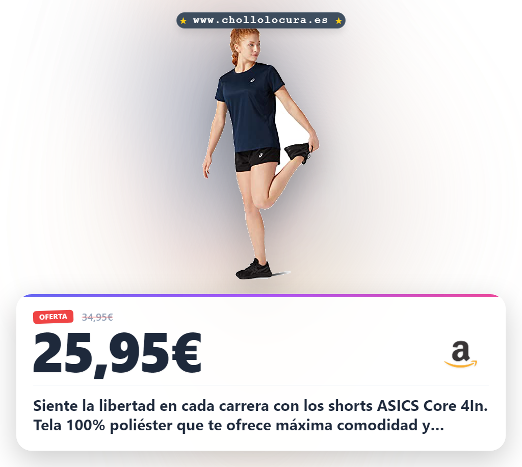 Aprovecha los shorts ASICS Core 4in para running con tela 100% poliéster y diseño performance