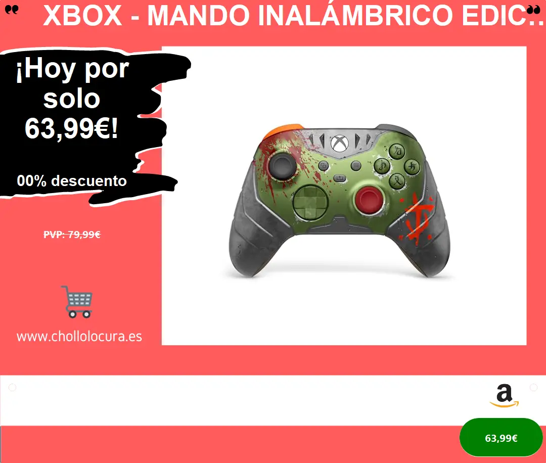 Xbox - Mando Inalámbrico Edición Limitada - DOOM: The Dark Ages para Xbox Series X|S, Xbox One, PC y Cloud