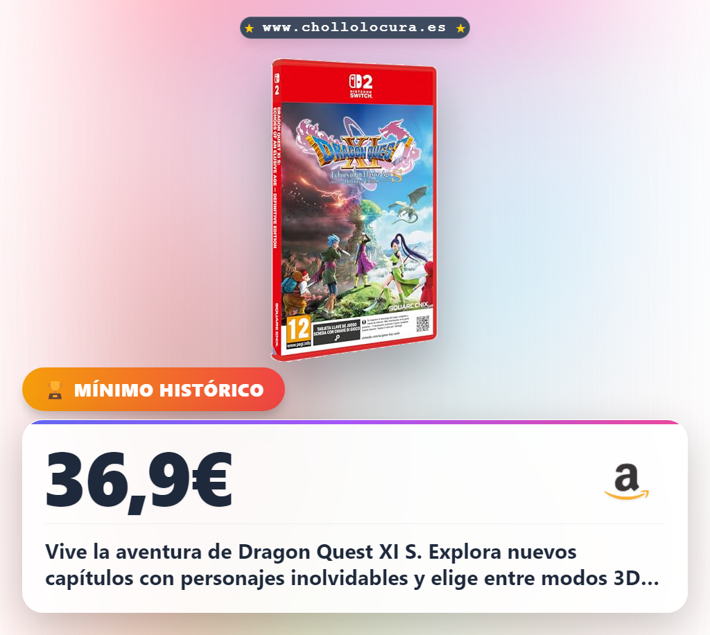 Aprovecha Dragon Quest XI S Edición definitiva para Nintendo Switch con voces en inglés o japonés