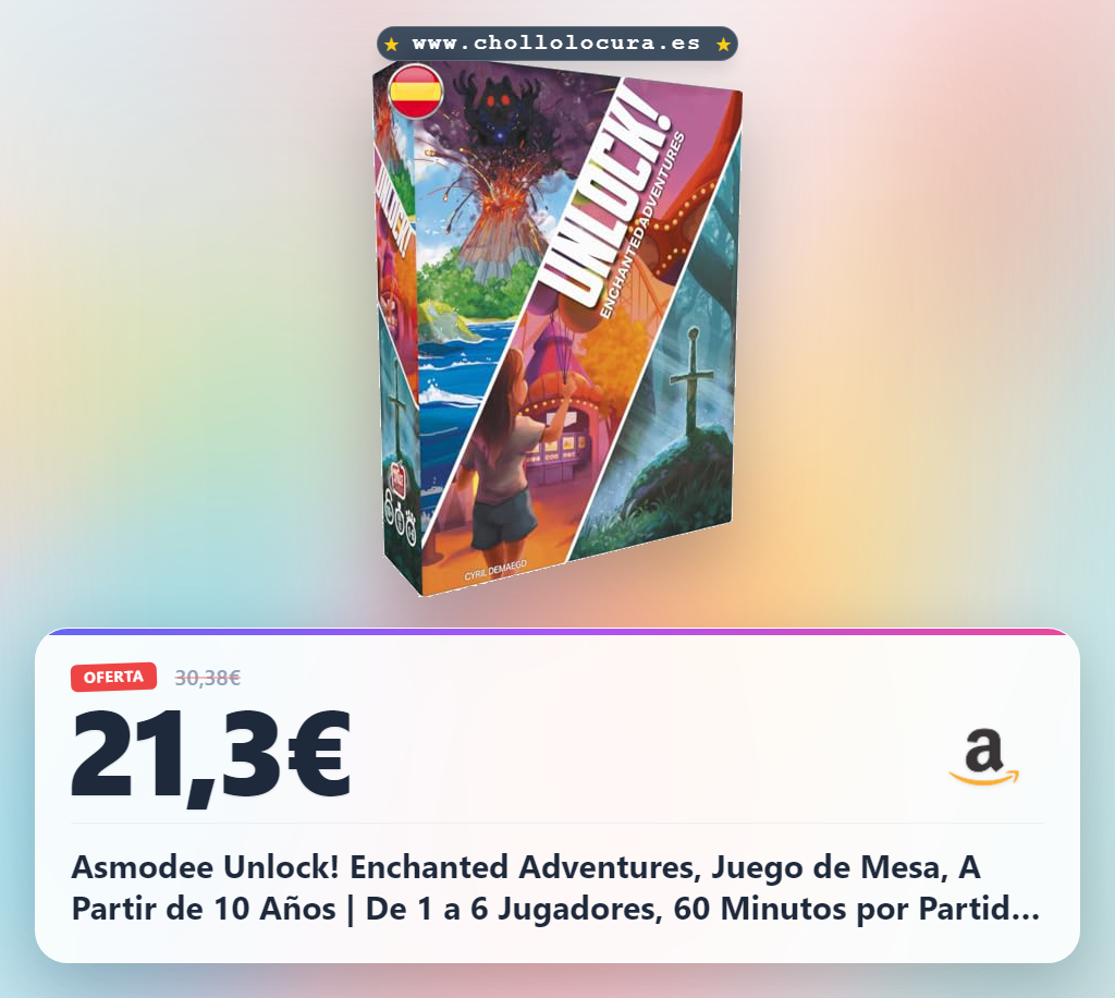 Asmodee Unlock! Enchanted Adventures, Juego de Mesa, A Partir de 10 Años | De 1 a 6 Jugadores, 60 Minutos por Partida, Español