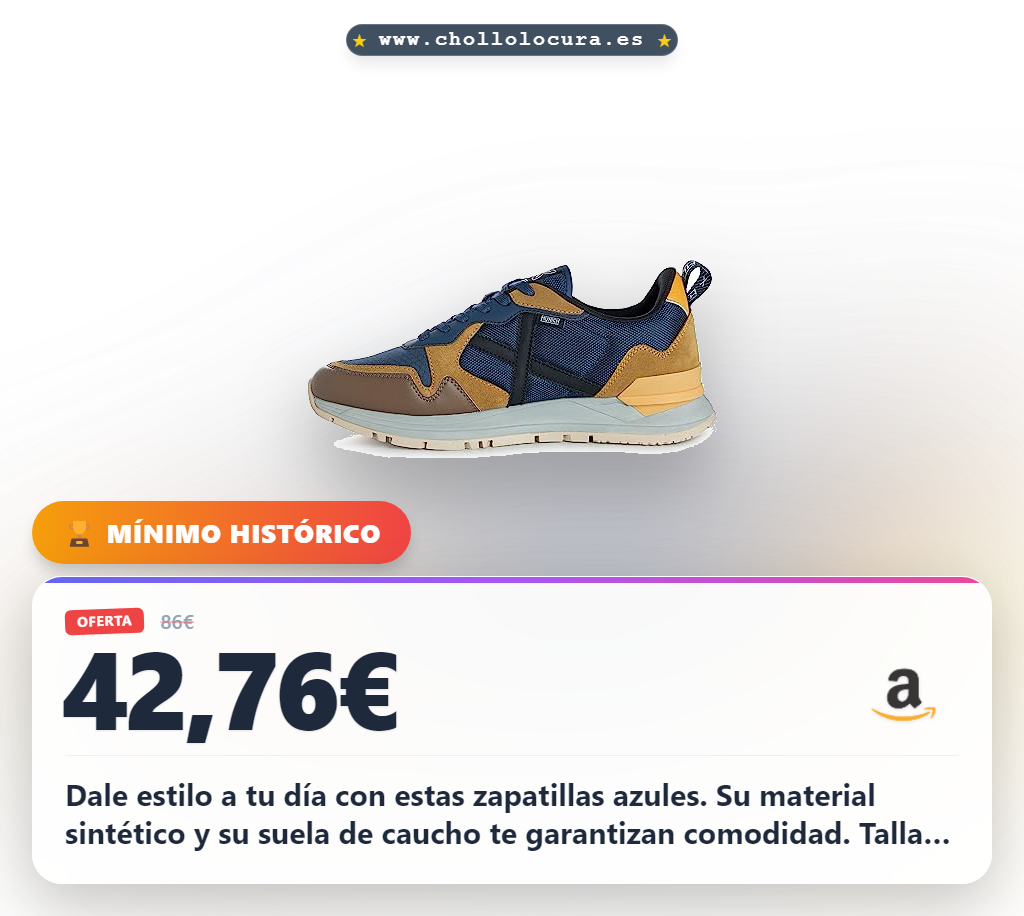 Llévate zapatillas hombre azules sintéticas talla 39 EU con suela de caucho a precio de chollo.
