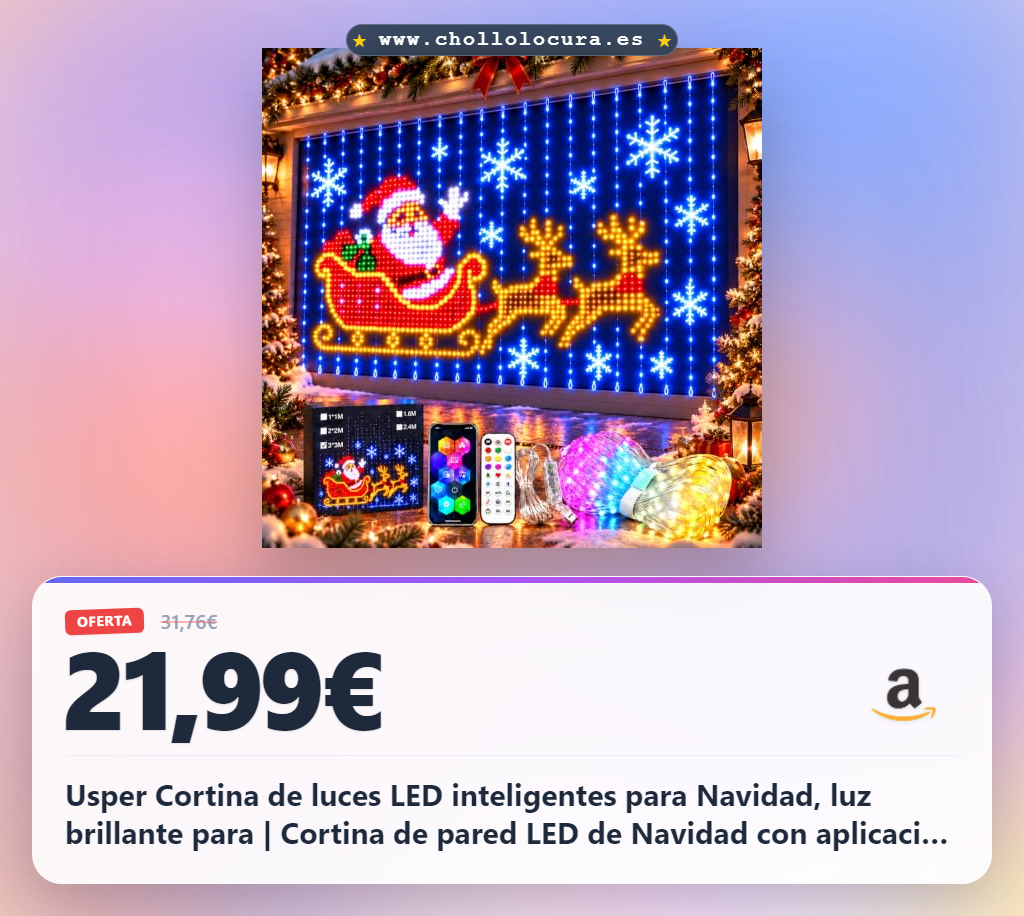 Usper Cortina de luces LED inteligentes para Navidad, luz brillante para | Cortina de pared LED de Navidad con aplicación Bluetooth inteligente, para exteriores, con control remoto