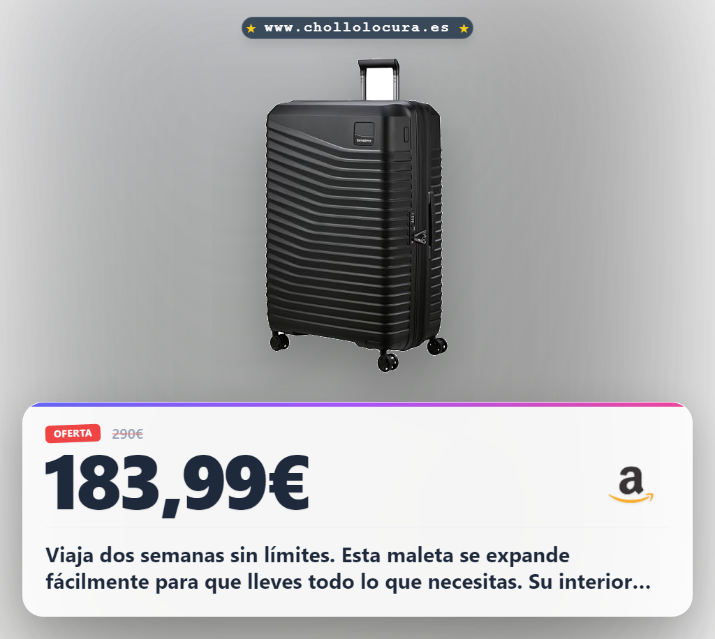 Consigue la maleta Samsonite Intuo XL de 81 cm con ruedas suaves y organizador a precio de chollo para viajar