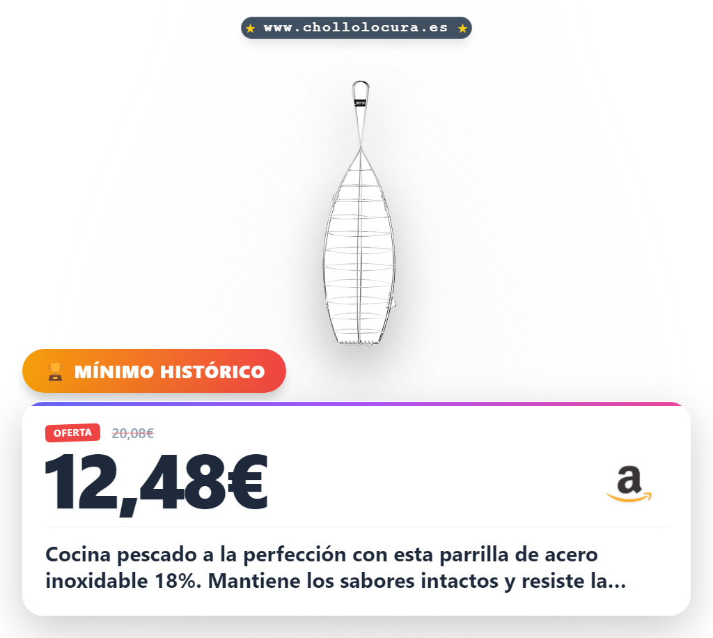 Aprovecha esta parrilla de pescado niquelada de acero inoxidable 18% para cocinar al mejor precio